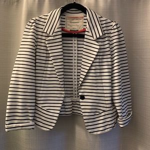 Anthropologie cartonnier blk and wht stripe jacket